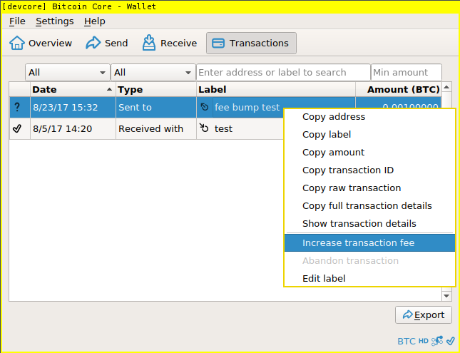 How to find your bitcoin core address