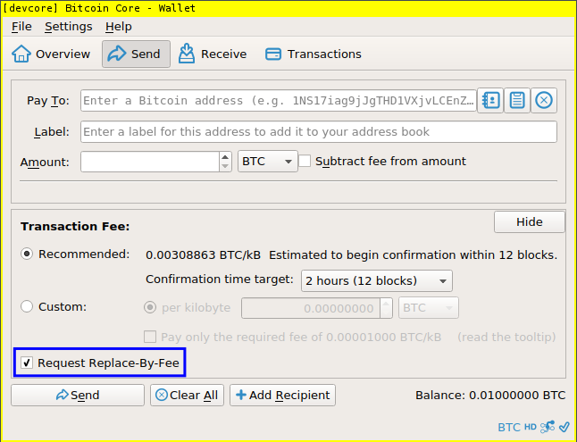 How to get bitcoin core wallet address